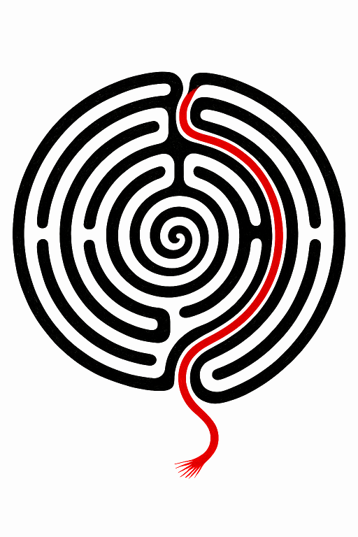 Ariadne's thread in a classical labyrinth